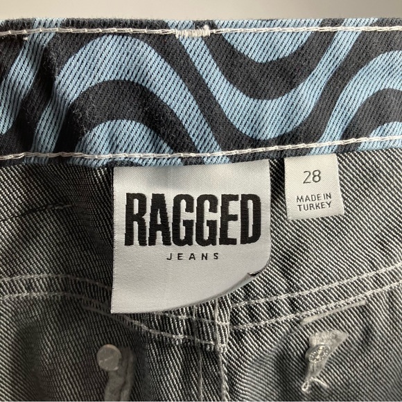 NWT URBAN OUTFITTERS RAGGED PRIEST Printed Wavy Jeans Blue 28 - Picture 6 of 7